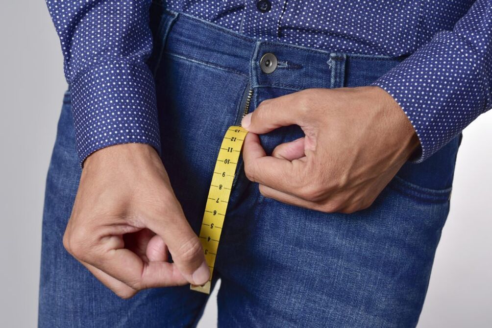 Measuring enlarged penis size